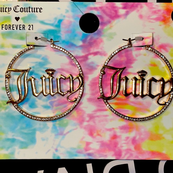 Juicy Couture Logo Hoop Earrings - Picture 3 of 8